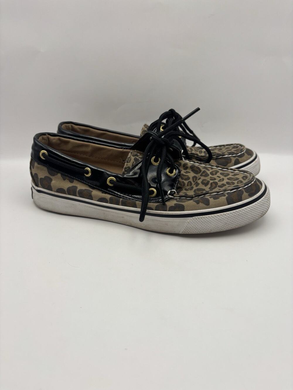 Sperry Top Sider Cheetah Print Boat Shoes Women Size 6.5